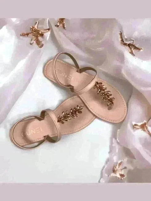 Rare Sparkle Pastel Pink T - strap Flats - cunei